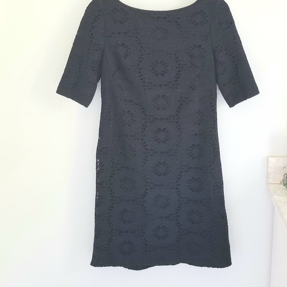 Adrianna Papell Lace dress short sleeve Navy Blue